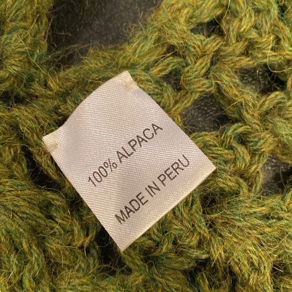 Crochet Sweater vest 100% Alpaca NWOT Olive Green Size Large - Picture 7 of 8